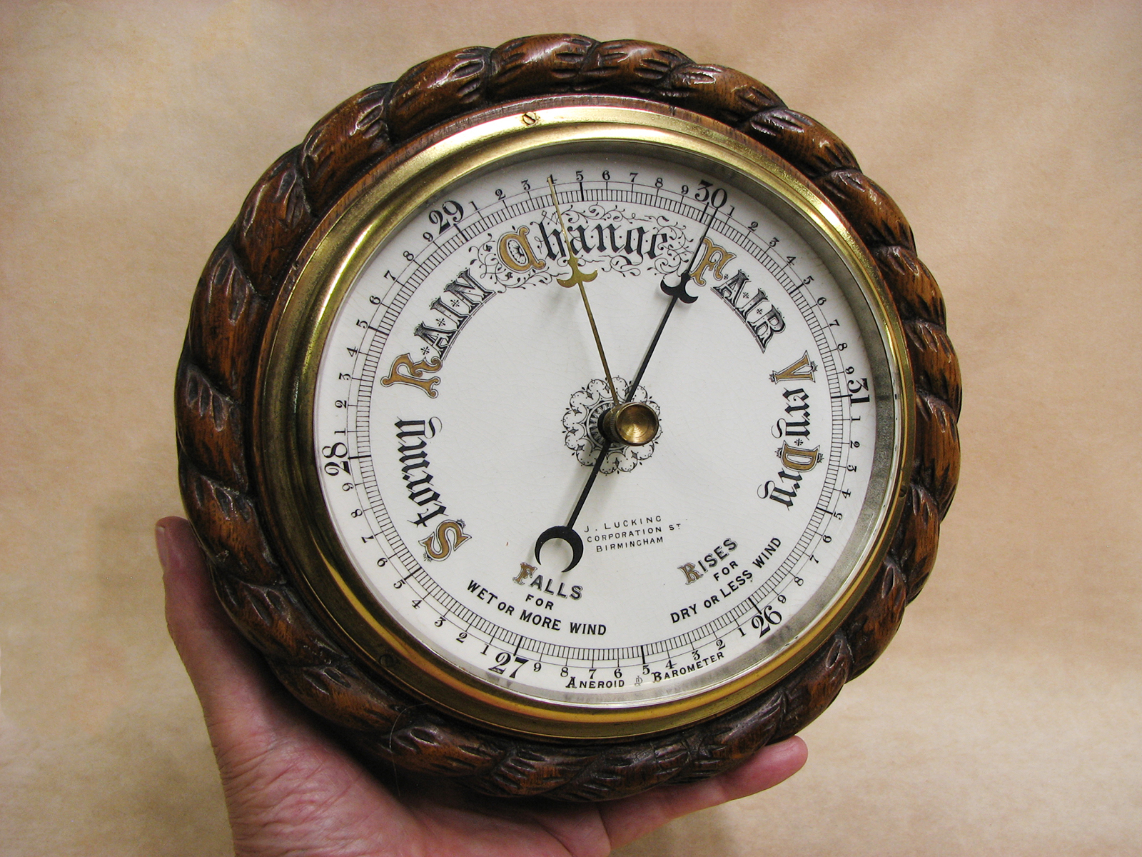 19th century ropetwist J. Lucking barometer